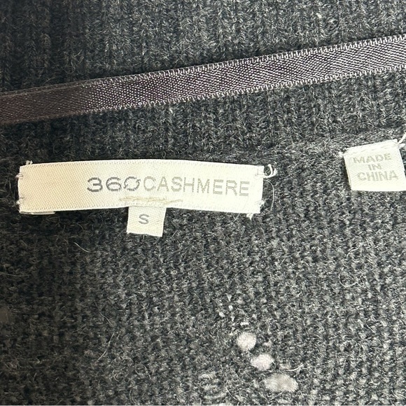 360 Cashmere Open Knit Cashmere Wool Blend Open Knit Button Down Cardigan - Picture 9 of 13